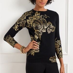 AUDREY CASHMERE SWEATER - STENCIL FLORAL
